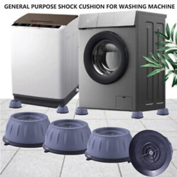 4Pcs Universal Anti?Vibration Feet Pads | Washing Machine, Dryer, Refrigerator & Furniture Non?Slip Rubber Mat (Big Size)