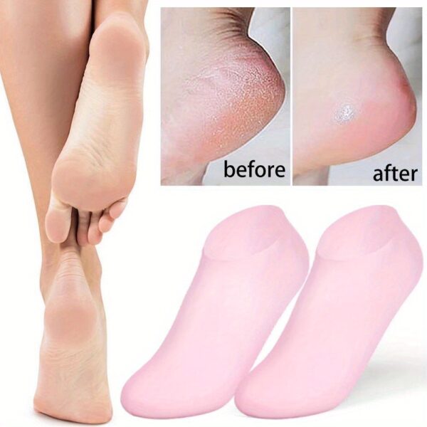 Premium Silicone Gel Heel Socks (1 Pair) ? Anti-Cracking & Moisturizing Foot Care (52g)