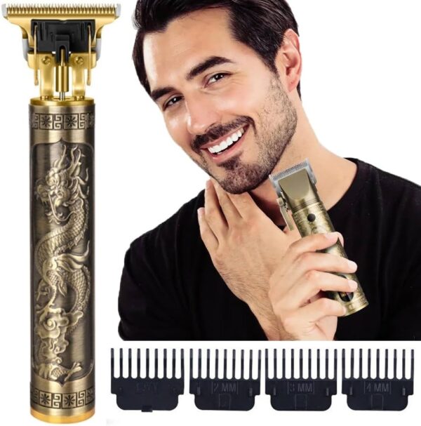 Metal Body Vintage T9 Hair Trimmer for Men ? Professional USB Rechargeable Beard & Hair Cutting Machine | Precision Shaver with Powerful Motor