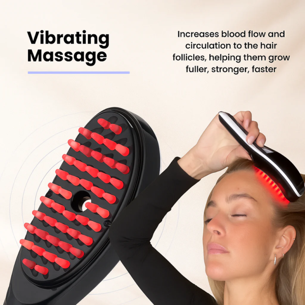 Electric Massage Comb ? Blue & Red Light Therapy, Vibration Brush, Spray & Negative Ion Scalp Massager (Rechargeable)