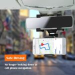 Universal car rear view mirror phone holder mounted